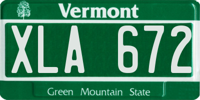VT license plate XLA672