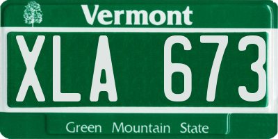 VT license plate XLA673