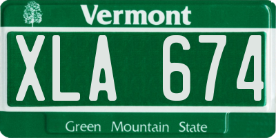 VT license plate XLA674