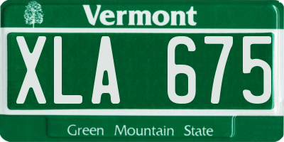 VT license plate XLA675