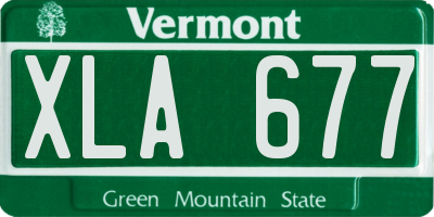 VT license plate XLA677
