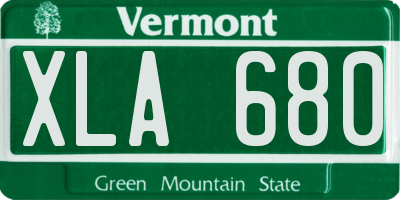 VT license plate XLA680