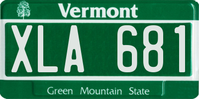 VT license plate XLA681