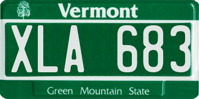 VT license plate XLA683