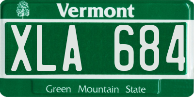 VT license plate XLA684