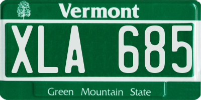 VT license plate XLA685