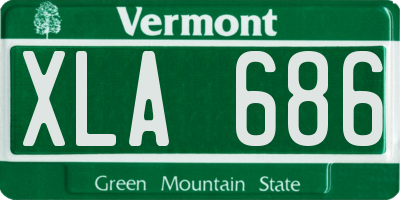 VT license plate XLA686