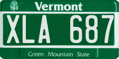 VT license plate XLA687