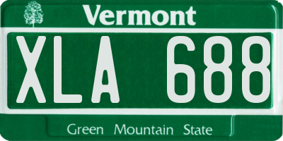 VT license plate XLA688