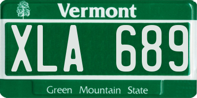VT license plate XLA689