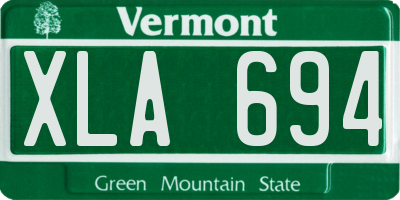 VT license plate XLA694