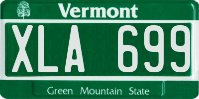 VT license plate XLA699