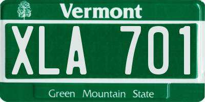 VT license plate XLA701