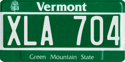 VT license plate XLA704