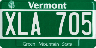VT license plate XLA705