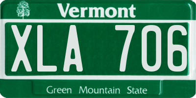 VT license plate XLA706