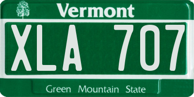 VT license plate XLA707