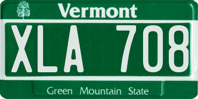 VT license plate XLA708