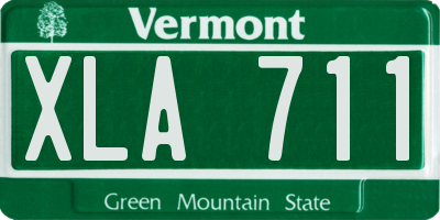 VT license plate XLA711