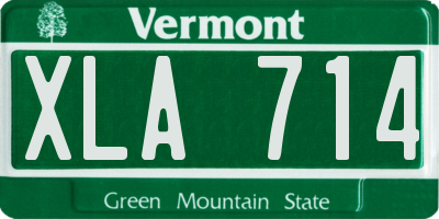 VT license plate XLA714