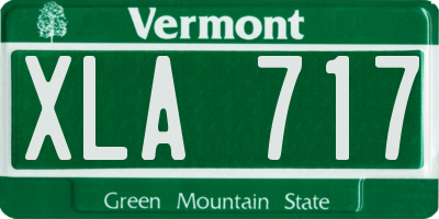 VT license plate XLA717