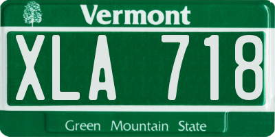 VT license plate XLA718