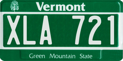VT license plate XLA721