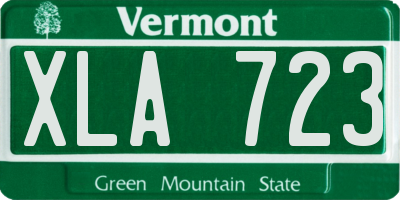 VT license plate XLA723
