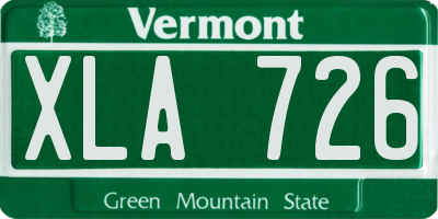 VT license plate XLA726