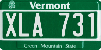 VT license plate XLA731