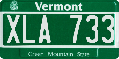 VT license plate XLA733