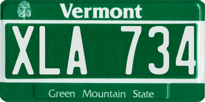 VT license plate XLA734