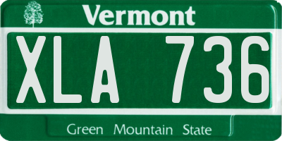 VT license plate XLA736