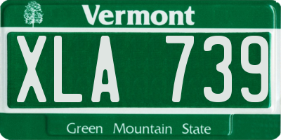 VT license plate XLA739
