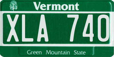 VT license plate XLA740