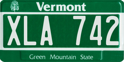 VT license plate XLA742