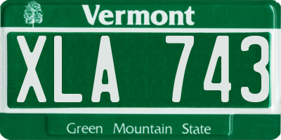 VT license plate XLA743