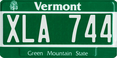 VT license plate XLA744