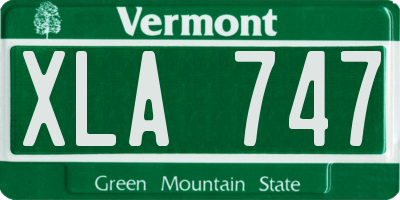VT license plate XLA747