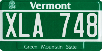 VT license plate XLA748