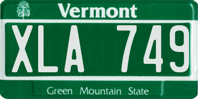 VT license plate XLA749