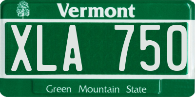 VT license plate XLA750