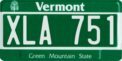 VT license plate XLA751