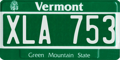 VT license plate XLA753