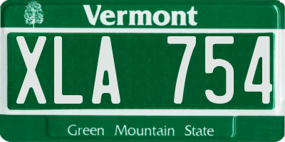 VT license plate XLA754