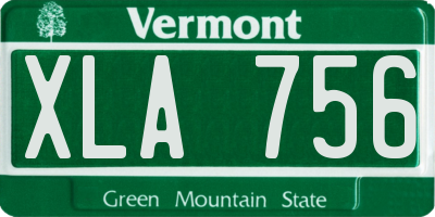 VT license plate XLA756