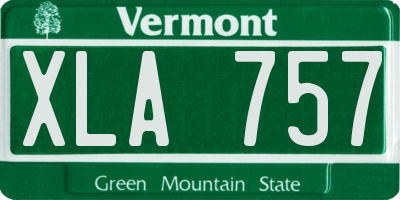 VT license plate XLA757