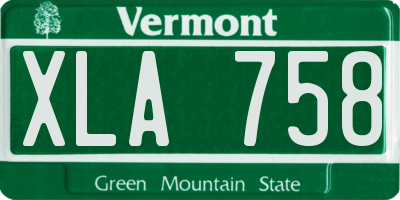 VT license plate XLA758
