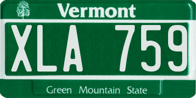 VT license plate XLA759