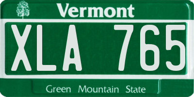 VT license plate XLA765
